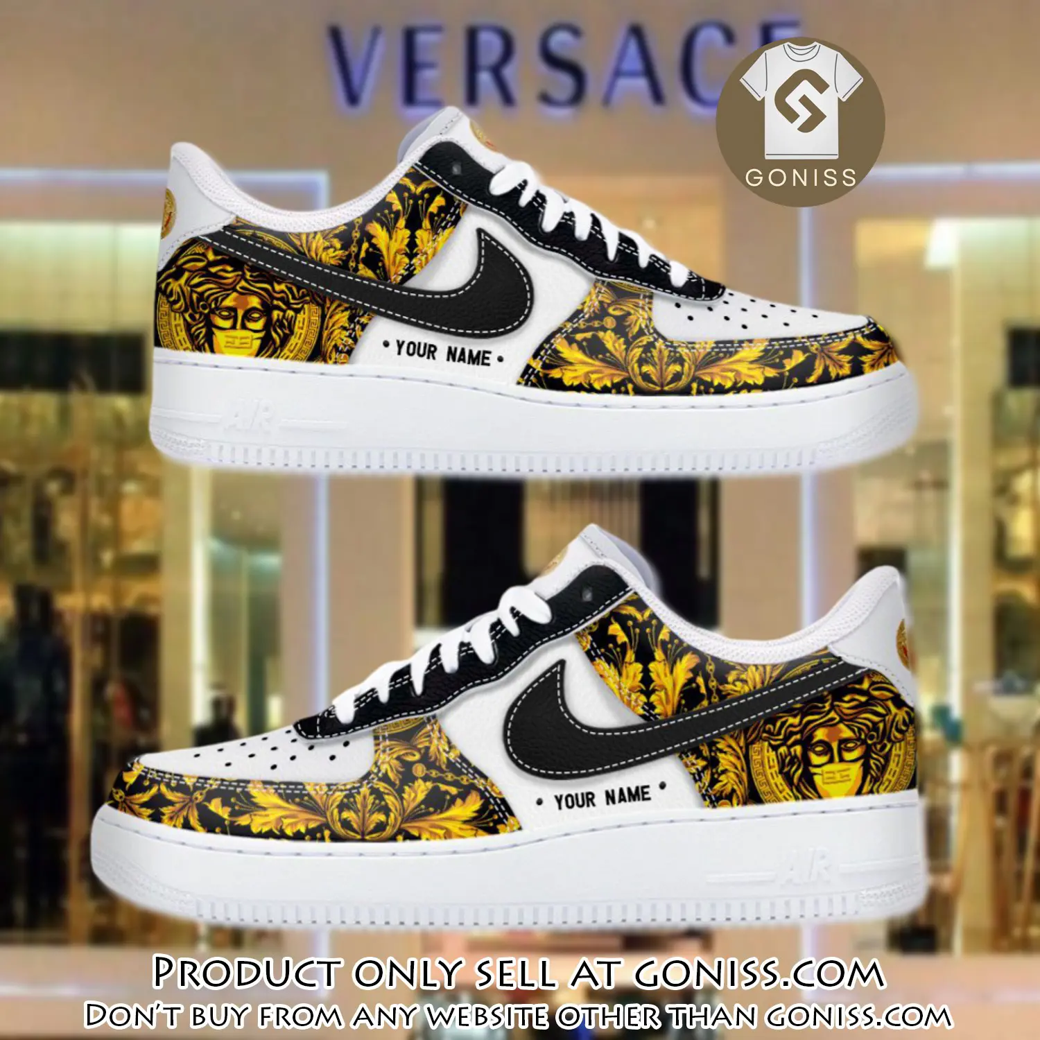 Personalized versace luxury air force 1 sneakers limited af1 shoes oaf1021 gn5023961